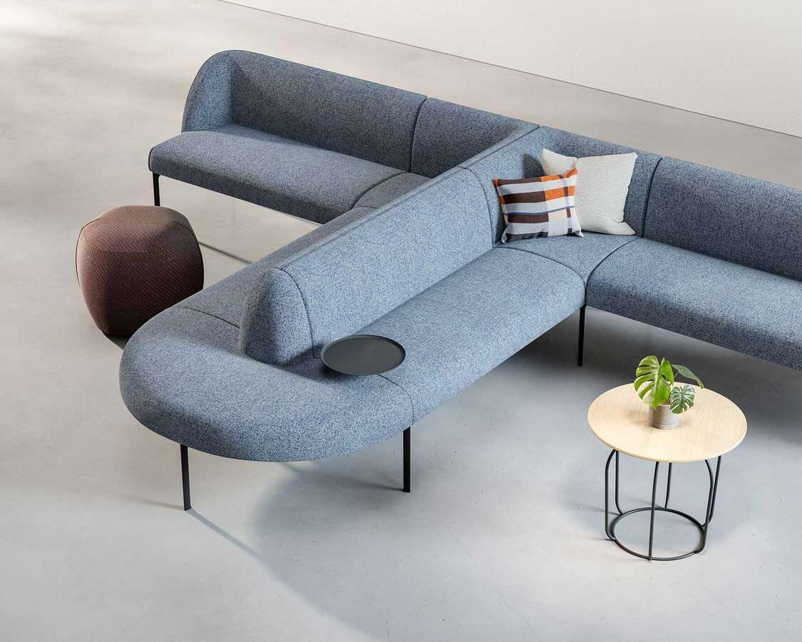 Stylex, Seating, Luna is banquette seating specified by the inch, allowing for symmetry and fit in even the most unusually