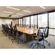 Sava Mesh Back Conference Chairs with Brown Leather Seats