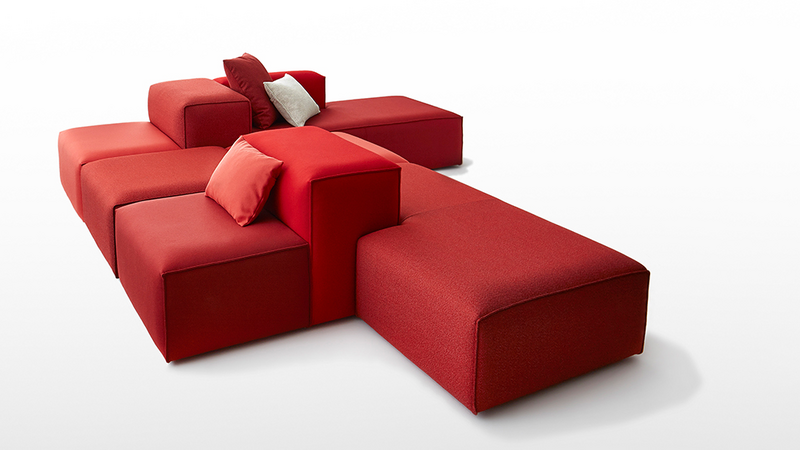 Stylex, The Yoom lounge collection is defined by its soft, simple forms and unrestricted configurability. Carefully